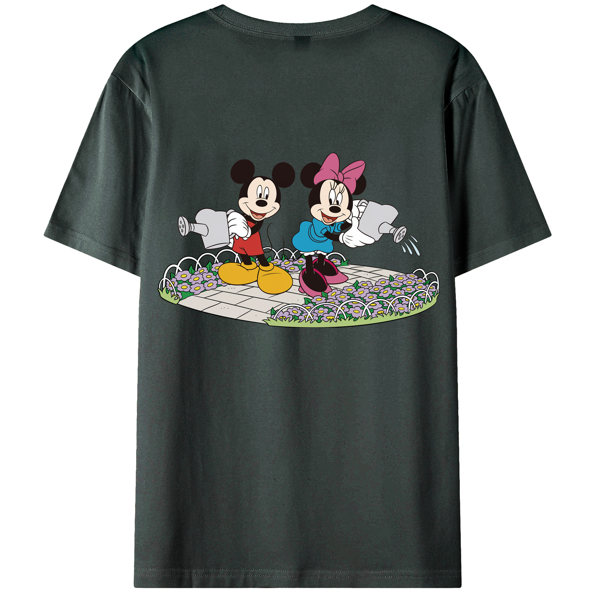（画像用） ミッキーマウス Mickey Mouse 綿100％ メンズ半袖Tシャツ（バックプリント） 通気性